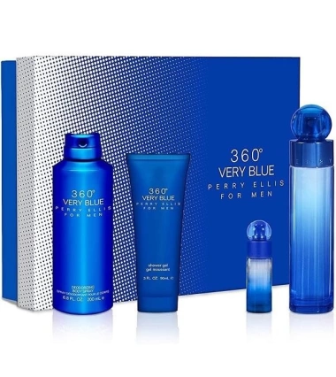 Estuche 360 Very Blue De Perry Ellis Set 4 Pcs Hombre