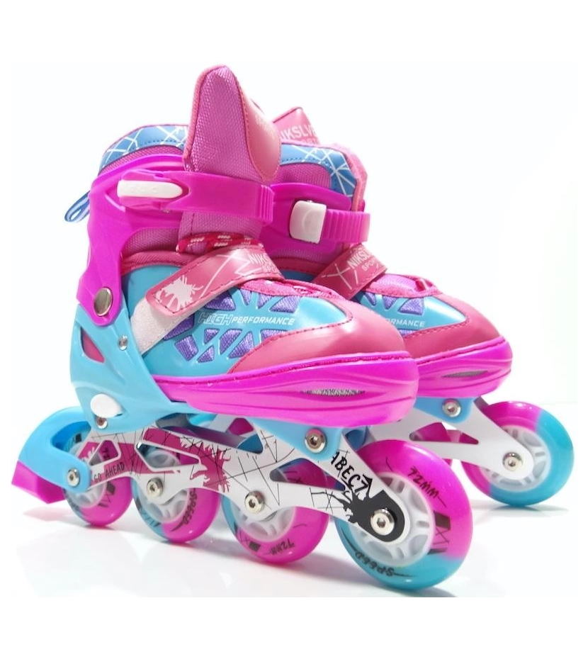 Patines En Linea Ajustables Para Niñas + Kit De Protección - VALMARA Patines En Linea Ajustables Para Niñas + Kit De Protección - VALMARA