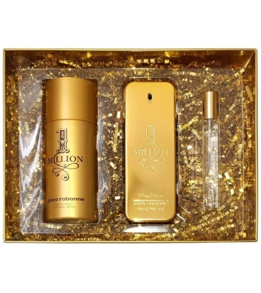 Estuche 1 Million De Paco Rabanne 3Pc Hombre EDT