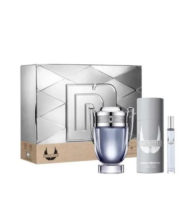 Estuche Invictus De Paco Rabanne 3 Pcs Hombre EDT - VALMARA