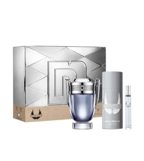 Estuche Invictus De Paco Rabanne 3 Pcs Hombre EDT