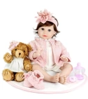 Muñeca Bebe Reborn Aori 22" Con Osito De Peluche - VALMARA