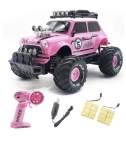 Carro Mini Cooper Monster Truk Rosado Para Batería Recargable - VALMARA