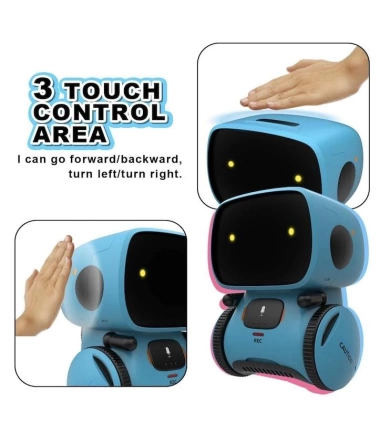 Robot Musical Inteligente Con Sensor Para Niños En Ingles Azul