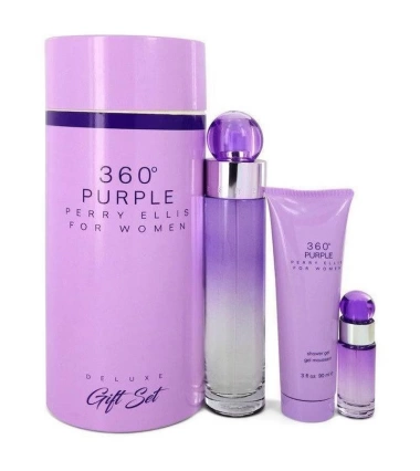 Estuche Redondo 360° Purple De Perry Ellis 3 Pcs Mujer EDP