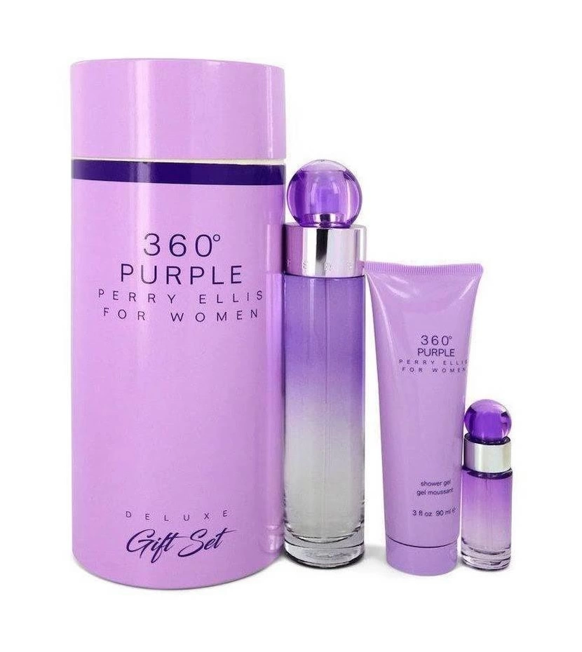 Estuche Redondo 360° Purple De Perry Ellis 3 Pcs Mujer EDP - VALMARA