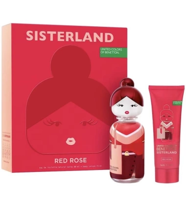 Estuche Sisterland Red Rose De Benetton 2 Pcs Mujer EDP