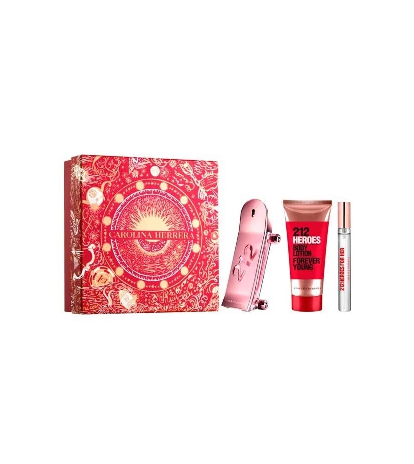 Esctuche 212 Heroes Forever Young Carolina Herrera Dama 3 Pcs EDP - VALMARA