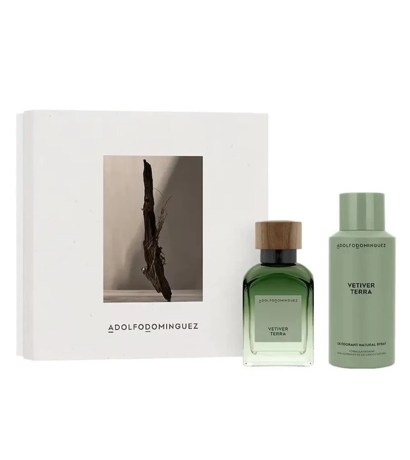 Set Vetiver Terra De Adolfo Dominguez 2 Pcs Hombre EDP - VALMARA