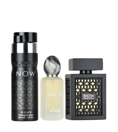 Set Rave Now Black Lattafa 3 Pcs EDP Hombre