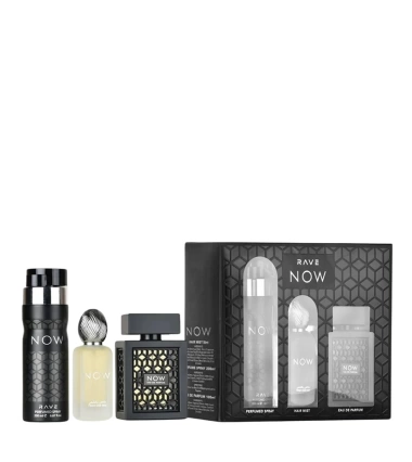 Set Rave Now Black Lattafa 3 Pcs EDP Hombre