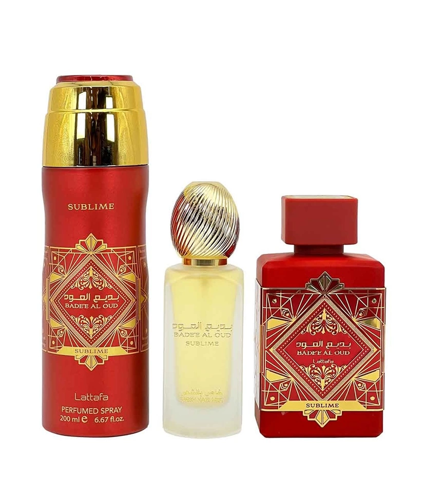 Set Bade'e Al Oud Sublime Lattafa 3 pcs EDP - VALMARA