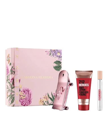 Set 212 Heroes Forever Young Carolina Herrera Dama 3 Pcs EDP