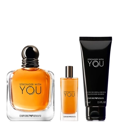 Set Stronger With You De Emporio Armani Hombre 3 Pcs EDT