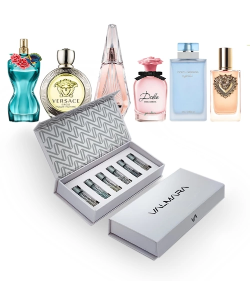 Valmara Box 6 Decants Diseñador 3 Ml Mujer