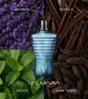 Imagen ambientada del perfume Le Male De Jean Paul Gaultier Hombre 125 ML EDT con notas de Lavanda, Vainilla, Menta, Haba Tonka. - VALMARA