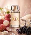 Imagen ambientada del perfume Hugo Boss XX 100 ML Mujer EDT con notas de Lichi, Jazmín, Grosella Negra, Arroz Basmati. - VALMARA
