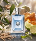 Imagen ambientada del perfume Versace Pour Homme 100 ML Hombre EDT con notas de Neroli, Bergamota, Cedro, Ámbar Mineral. - VALMARA