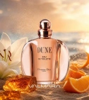 Imagen ambientada del perfume Dune De Christian Dior 100 ML Mujer EDT con notas de Ámbar, Azucena, Mandarina, Aldehídos. - VALMARA