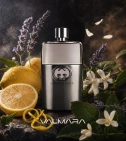 Imagen ambientada del perfume Gucci Guilty Pour Homme 90 ML Hombre EDT con notas de Limón De Amalfi, Lavanda, Flor De Naranjo... - VALMARA