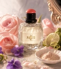 Imagen ambientada del perfume Paris De Yves Saint Laurent 125 ML Mujer EDT con notas de Rosa, Violeta, Raíz De Iris, Bergamota. - VALMARA