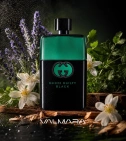 Imagen ambientada del perfume Gucci Guilty Black Pour Homme 90 ML Hombre EDT con notas de Lavanda, Flor De Azahar, Cilantro V... - VALMARA