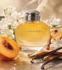 Imagen ambientada del perfume Burberry Women Burberry 100 ML Mujer EDP con notas de Durazno, Jazmín, Vainilla, Sándalo. - VALMARA