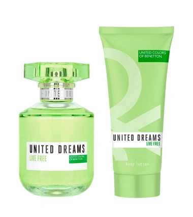 Set United Dreams Live Free De Benetton 2 Pcs EDT Mujer