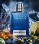 Imagen ambientada del perfume Acqua Essenziale Blu Salvatore Ferragamo 100 Hombre EDT con notas de Lavanda, Bergamota, Cardam... - VALMARA