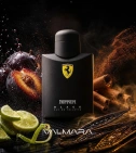 Imagen ambientada del perfume Scuderia Ferrari Black De Ferrari 125 ML Hombre EDT con notas de Ciruela, Canela, Lima, Vainilla. - VALMARA