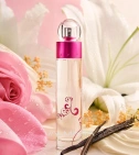 Imagen ambientada del perfume 360° Pink De Perry Ellis 100 ML Mujer EDP con notas de Rosa, Lirio, Osmanthus, Vainilla. - VALMARA
