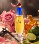 Imagen ambientada del perfume Tocade De Rochas 100 ML Mujer EDT con notas de Vainilla, Rosa, Ámbar, Bergamota. - VALMARA