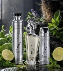 Imagen ambientada del perfume Maahir Legacy De Lattafa Set 3 Pcs 100 ML EDP Hombre con notas de Lima, Menta, Lavanda, Vetiver. - VALMARA