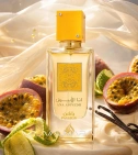 Imagen ambientada del perfume Ana Abiyedh Passion De Lattafa 60 Ml EDP con notas de Maracuyá, Vainilla, Almizcle, Bergamota. - VALMARA