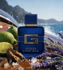 Imagen ambientada del perfume Guess Iconic Blue De Guess 100 Ml EDP Hombre con notas de Sal, Bergamota, Lavanda, Cedro. - VALMARA