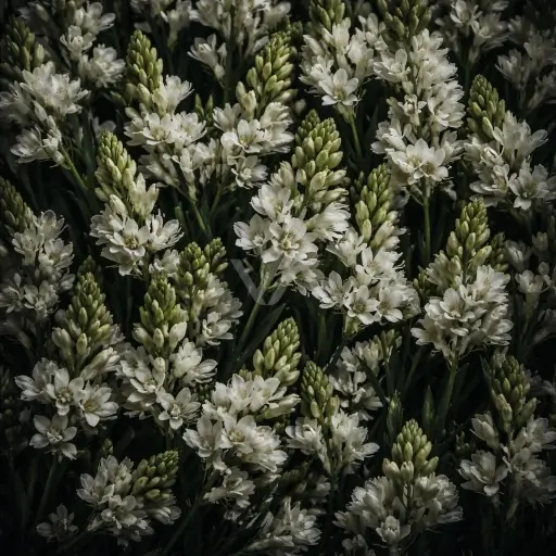 Acorde nardos en perfumería con matiz floral blanco, cremoso y envolvente.