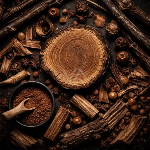 Acorde amaderado en perfumería con sensación cálida, seca y elegante.