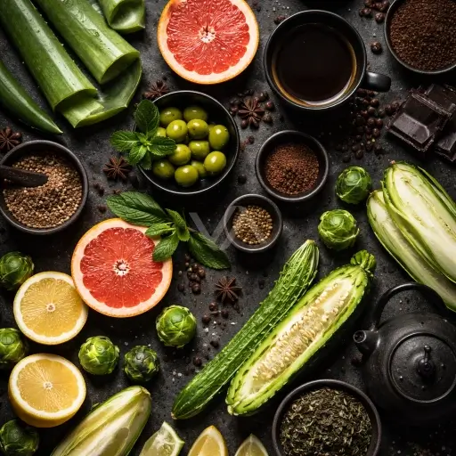 Acorde amargo representado con cítricos, té, vegetales verdes y notas tostadas en una composición intensa, herbal y seca.