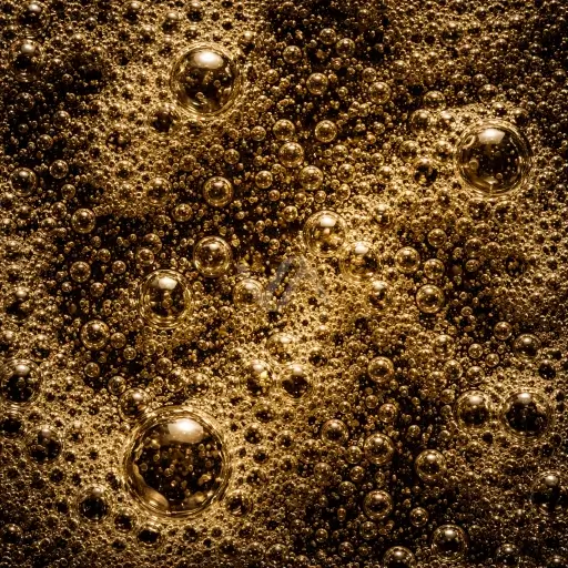 Acorde de champaña representado con burbujas doradas en una composición brillante, efervescente y sofisticada.